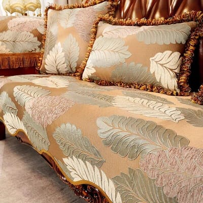 Reliëf Bloempatronen Bankhanddoek Europese Stijl High-end Chenille Bankmat Golf Rand Bankovertrek Kwastrand Kussensloop 48x55cm 1pcs