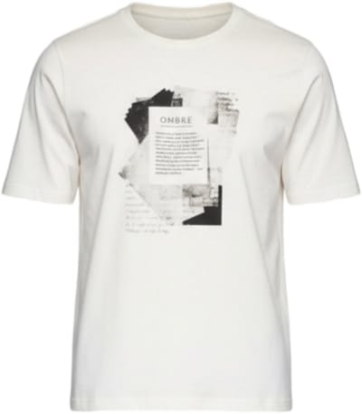 OMBRE T-shirt - Regular Fit - Korte Mouw - Geen Sluiting Wit S