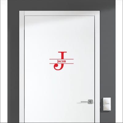 Deursticker Met Naam -  Jacob - Rood