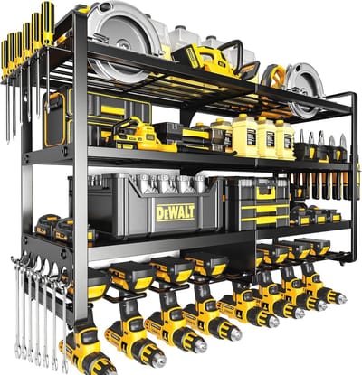 Grote Power Tool Organizer Wandmontage, Heavy Duty Boorhouder, 4 Lagen Draadloze Tool Opslag Rack voor Garage