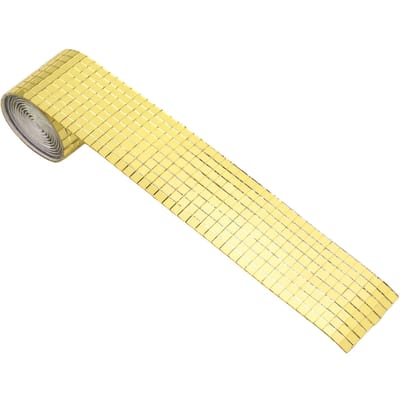 Lot de 1 600 feuilles de mosaïque autocollantes pour carrelage en verre carré, pour la maison or