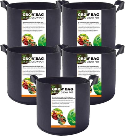 Grote Tuin Tassen voor Groente en Fruit - Sterke Non-woven Plantenbakken met Handvatten - Ademend en Duurzaam voor Buitengebruik (5 Gallon)