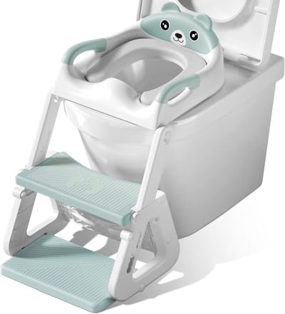 Allecto Plus - Toilettrainer voor Kinderen met Trapje en Opstapje - Antislip Opvouwbaar In Hoogte Verstelbaar - Jongens en Meisjes - Toilettrainer voor Kinderen met Trapje.