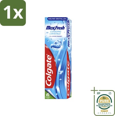 1 x Colgate Max Fresh - Cooling Crystals - Tandpasta - 10x Langere Frisheid - Nieuwe Formule - 75ml- Tandpasta - Frisheid - Verkoelende Kristallen - 10x Langere Frisheid - Adem Verfrissen