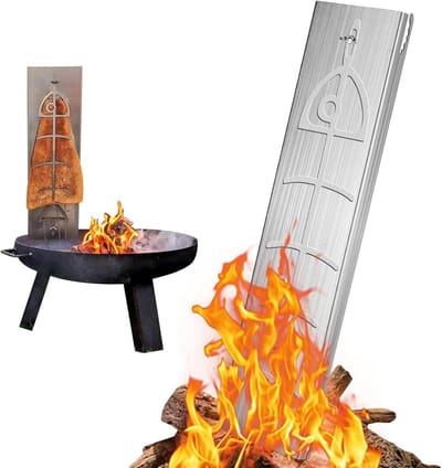 Allecta - Roestvrij stalen zalmplank voor vuurschalen en barbecues - Verstelbare grillplank - Robuuste grillaccessoire - 51 cm lang - 12 cm breed