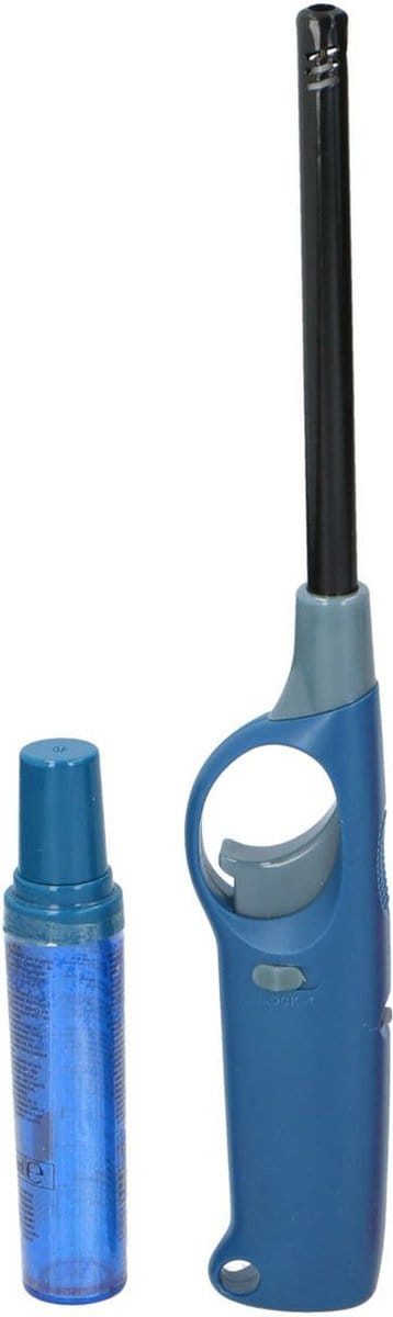 Flame Classics Gasaansteker - lange steel - met navul cilinder - blauw - 25 cm - BBQ/ keuken