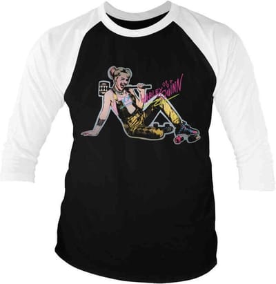 DC Comics Harley Quinn Raglan top -S- Birds Of Prey - Roller Skates Zwart/Wit