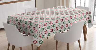 New Bed Kerst Noorse Roos Rechthoekig tafelkleed voor eetkamer en keuken, zeer duurzaam 140 cm B x 200 cm L
