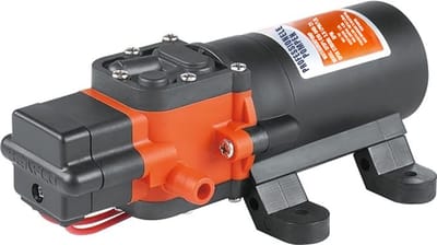 QIN® Waterpomp 12V - Dompelpomp 12 Volt - Zwart/Oranje - 16cm x 10cm x 8cm