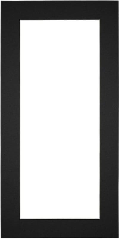 Passe-Partout Fotomaat 10x30 cm - Lijstmaat 20x40 cm - Zwart - Museumkarton - Fotolijst niet inbegrepen