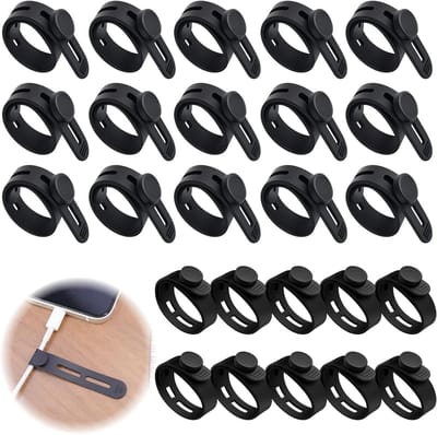 25 Stuks Herbruikbare Silicone Kabelbinders voor Kabelbeheer in Kantoor, Keuken en Auto, 15 Stuks 130mm + 10 Stuks 80mm voor Oplader, Hoofdtelefoon en Datakabels