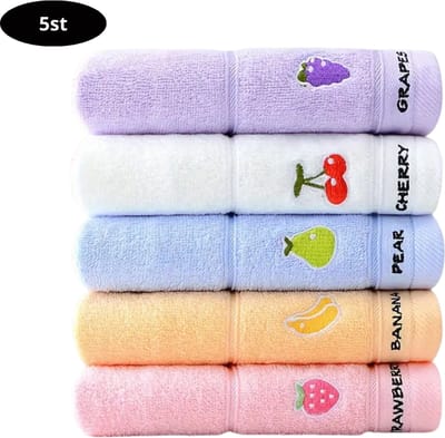 Livano Gezichtshanddoeken Set - Hotelkwaliteit - Handdoek - Towel - Roze + Wit - 5 Stuks