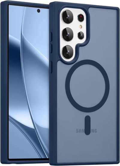 YPCd - MagSafe Backcover Geschikt voor Samsung Galaxy S23 Ultra – Shockproof TPU - Hard PC Achterkant – Sterke MagSafe Magneet – Camera Bescherming – Blauw
