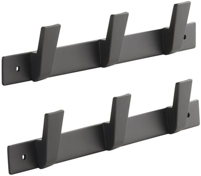 SOTECH set van 2 Blackline ALBUS haakrails 257 mm met 3 haken zwart gepoedercoat Garderobe kapstokken