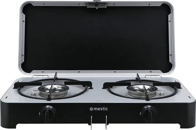 Mestic Camping Kooktoestel MGCP-1200 30mbar - 2 x 2500 Watt vermogen - Elektrische ontsteking - Inclusief afneembare windschermen