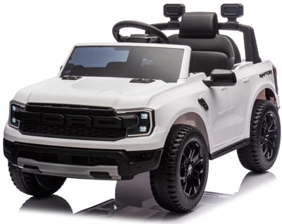 SUN BABY Ford Elektrische Kinderauto met Afstandsbediening - 12V Accuvoertuig - MP3 Muziekspeler - Vering - Voor Kinderen 3-6 Jaar - Wit