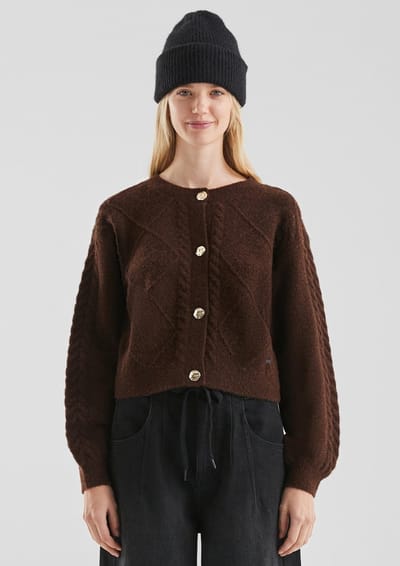 Dames kabeltrui cardigan QS