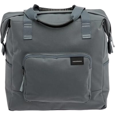 New Looxs ® Tulum Camella - Enkele Fietstas - 100% Gerecycled Polyester - Shopper met Rits - Pakaftas Enkel - Boodschappentas met Haken - Stevig en Afneembaar - 26 Liter - Grey-Green