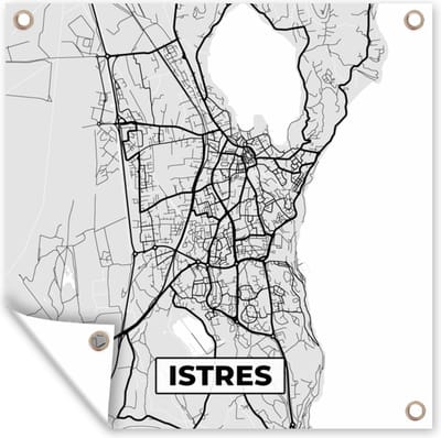 Tuin poster Stadskaart - Frankrijk - Kaart - Istres - Plattegrond - 200x200 cm - Tuindoek