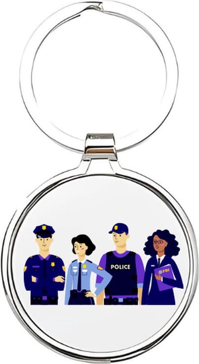 Akyol - politie Sleutelhanger - Politie - de beste politieagent - politie - hulpdienst - politiemacht - politieagente - agent - agente - politieauto - gevangenis - 112 - politiebadge - cadeau voor de beste politieagent - 4 x 7,5 CM