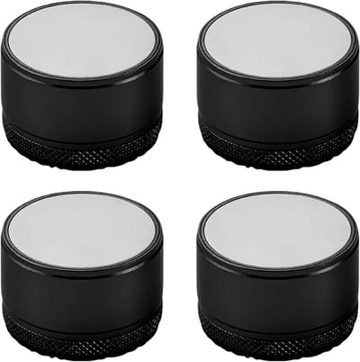 Set van 4 Verstelbare Meubelverhogingen - Metaal - Hoogte 2,7-4 cm - Draagkracht tot 800 kg - voor Stoel, Tafel, Bank, Kast, Badkamermeubel - Zwart - Diameter 40 mm