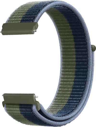 Strap-it Nylon Bandje 20mm – Moss Green – Geschikt voor Samsung Galaxy Watch 7 (44 & 40mm) / Watch 6 (Classic) / Watch 5 (Pro) / Watch 4 (Classic) / Watch FE / Watch 3 41mm / Active (2) 40 & 44mm / Watch 42mm / Gear Sport / Garmin Vivoactive 3 / 5