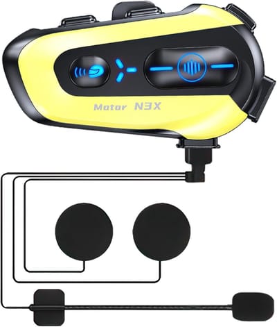 Motorhelm Headset - Communicatie Systeem - Groep Reizen - Ruisonderdrukking - 300m Bereik - Zwart