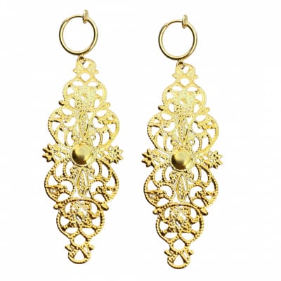 Klem oorbellen - goudkleur - filigraan - geen gaatje- Charme Bijoux