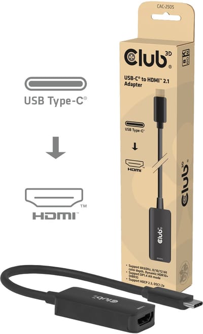 Club 3D USB-C® naar HDMI™ 2.1-adapter 8K60Hz