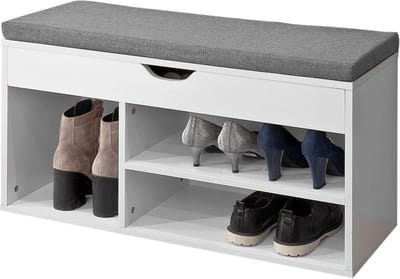 Mara Schoenenkast - Schoenenrek - Zitbank - Wit - MDF -  80 x 30 x 46 cm