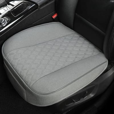 Linnen Autostoelhoes Bescherming met Antislip Onderzijde, Geschikt voor 95% van Alle Voertuigen, Diamantpatroon (Grijs, Set van 2)