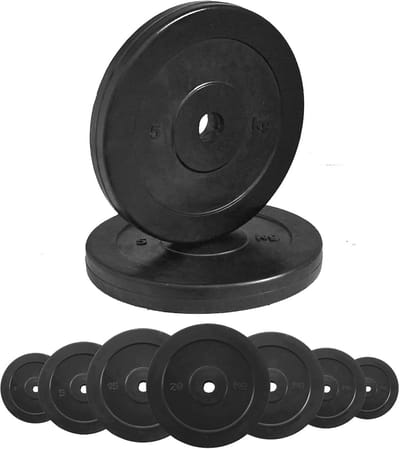 Gietijzeren Schijven - Rubber Coating - Geschikt voor Halterstangen - Duurzaam - Voor Thuisgym en Sportschool