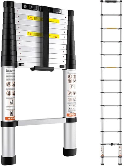 ITRONIQ Telescoopladder 3 Meter - Telescopische Aluminium Ladder - Uitschuifbare Opvouwbare Ladder - Compact - Maximaal 170 KG