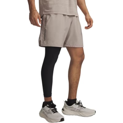 Under Armour UA Tech Woven Wordmark Short-BRN Heren Sportbroek - Timberwolf Taupe - Zwart