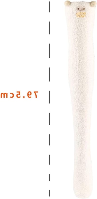 Fluffy Overknee Kousen voor Dames - Warme, Dikke en Lange Knitted Sok voor de Winter - Ideaal voor Thigh High Look en Comfortabele Beenwarmers in Zwart en Wit