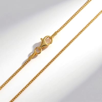 Cavill - Vergulde 925 Sterling Zilveren Pantserketting - 60 cm - Lichtgewicht en Elegante Goudkleurige Ketting voor Dames