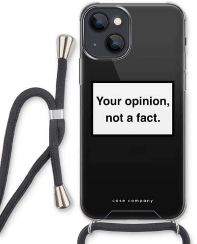 Case Company® - Hoesje met koord geschikt voor iPhone 13 hoesje met Koord - Your opinion - Telefoonhoesje met Zwart Koord - Bescherming aan alle Kanten en Over de Schermrand