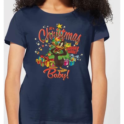 Looney Tunes Its Christmas Baby Women's Christmas T-Shirt - Navy - S