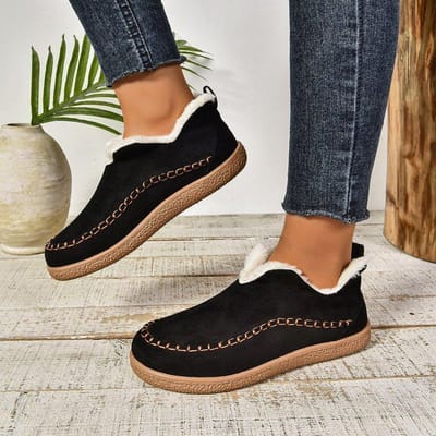 Vrouwen Winter Warme Laarzen Mode Korte Laarzen Katoenen Schoenen Sneeuwlaarzen Dames Slip-on Comfortabele Laarzen 36 brown