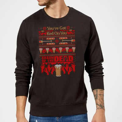 Shaun Of The Dead Youve Got Red On You Kersttrui - Zwart - S