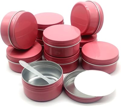 10 Stuks 80ml Aluminium Blikjes met Schroefdeksel - Lege Navulbare Make-up Lipbalsem, Reiskosmetica Potjes, Metalen Jars voor Ambachten, Zalf, Crème en Poeder