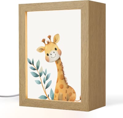 Nachtlampje 15x20 cm - Kinder lampje - Giraf - Dier - Wilde dieren - Tafellamp kinderkamer - Slaapkamer lamp - Bedlamp kinderen - Kinderlampje stopcontact - Wandlamp babykamer - Nachtlampjes