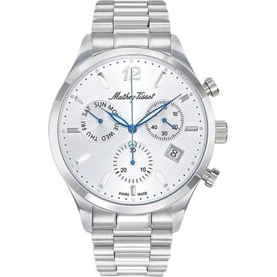 Mathey-Tissot Urban Chrono Roestvrij Staal Zilveren Wijzerplaat Quartz H411CHAS Herenhorloge zilver
