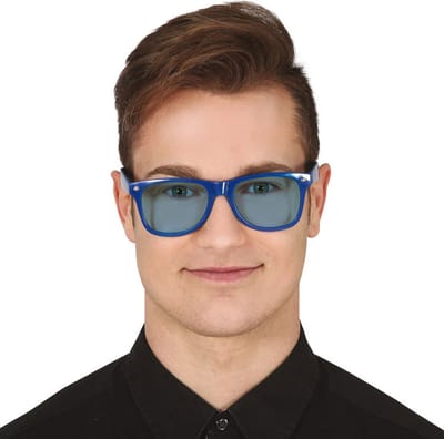 Fiestas Guirca - Feestbril - Blues blauw met blauwe glazen