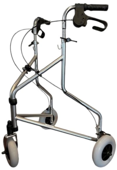 Premis Delta Driewiel Rollator – Lichtgewicht 6,45 kg – Opvouwbare 3 Wiel Rollator – Verstelbaar 84-102 cm – Wendbare Rollator voor Binnen en Buiten - Zilver