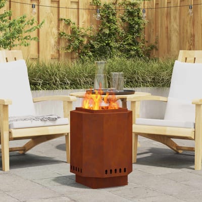 vidaXL - Rookvrije - vuurkom - Roestkleurig - 38 - x - 38 - x - 51 - cm - weervast - staal