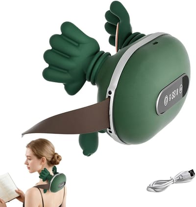 DIMICO - Nekmassage Apparaat Draadloos - Nek Schouder Massage - Groen - 4D Shiatsu - Dubbele Warmtetherapie - 3 Snelheden