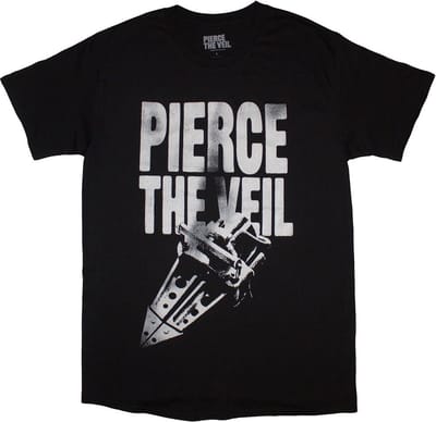 Pierce The Veil - Large Text Heren T-shirt - M - Zwart