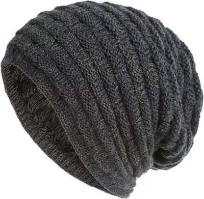 ASTRADAVI Beanie Hat - Muts - Warme Gebreide Unisex Winter Mutsen met Fluwelen Hoofd-en Oorwarmers - Marineblauw