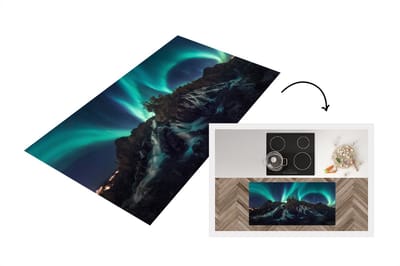Keukenloper - Loper keuken - Noorderlicht - Rotsen - Scandinavië - 120x60 cm - Keukenloper vinyl